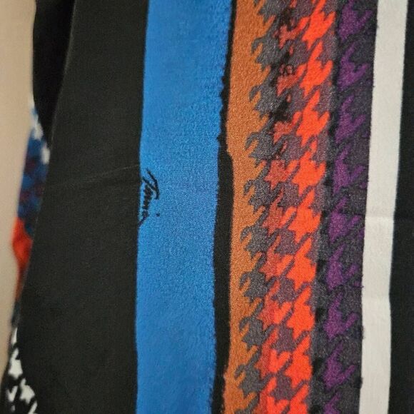 Trina Turk Silk Striped Houndstooth Tank Top - Picture 4 of 9